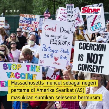 Penunjuk perasaan bantah wajib suntikan selesema di Massachusetts