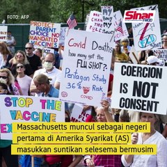 Penunjuk perasaan bantah wajib suntikan selesema di Massachusetts