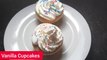 Vanilla cupcakes with whipped cream frosting. How to make cupcakes at home