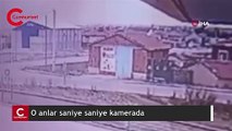 Takla atan kamyonetten fırlayan sürücü evin çatısına uçtu