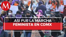 Entre consignas, pintas y pancartas, así fue la marcha de mujeres de CdMx contra violencia