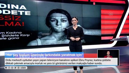 Ordu'da kadına karşı şiddete dikkat çekmek isteyen spiker böyle haber sundu!
