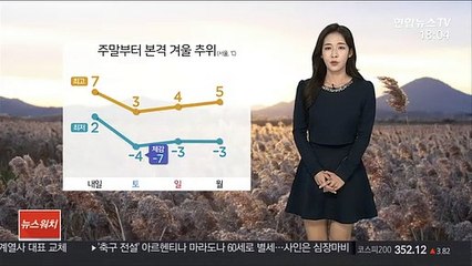 [날씨] 내일 찬 바람에 먼지 해소…주말부터 겨울 추위