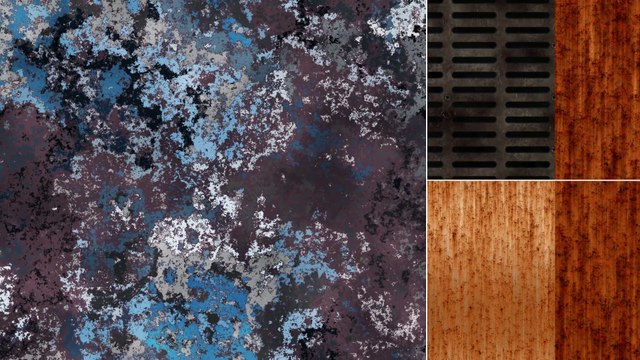 50 Rust Background Textures. Seamless Transition.