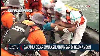 Bakamla Gelar Simulasi SAR Di Perairan Teluk Ambon
