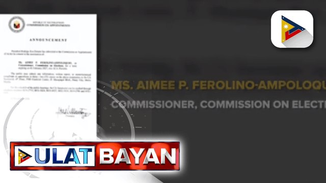 Nominasyon ni Aimee Ferolino-Ampoloquio para sa pagka-COMELEC commissioner, isinumite na ni Pangulong #Duterte sa CA