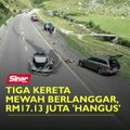 Tiga kereta mewah berlanggar, RM17.13 juta 'hangus'