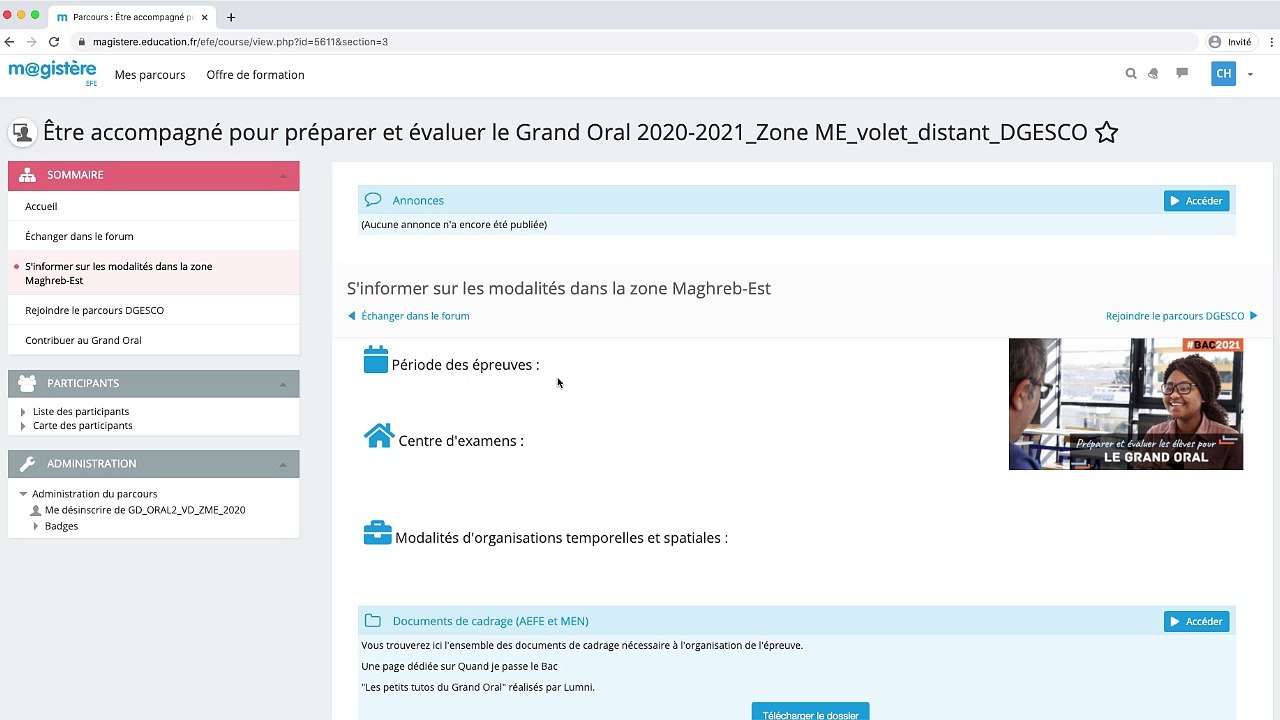 s'inscrire au volet distant grand oral DGESCO