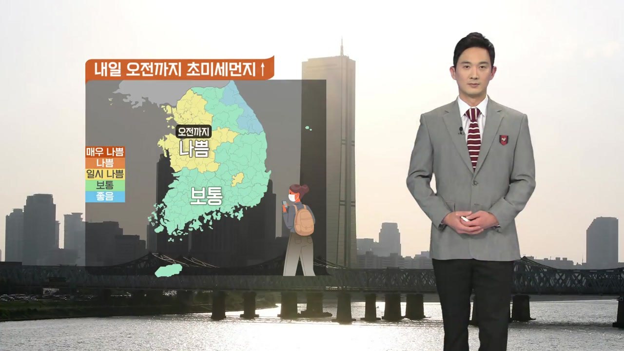 [날씨] 내일 오전까지 미세먼지↑...낮부터 찬 바람 불며 기온 '뚝' / YTN