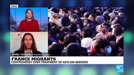 France migrants : controversy over treatment of asylum-seekers.