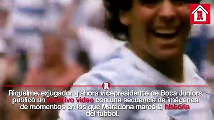 Riquelme recordó en un video momentos inolvidables del 'Pelusa'