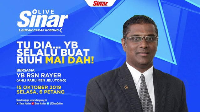 [LIVE]: Tu Dia…Yb Selalu Buat Riuh Mai Dah! Jangan Lupa Like, Share & Follow Di #SinarHarian #SinarLive