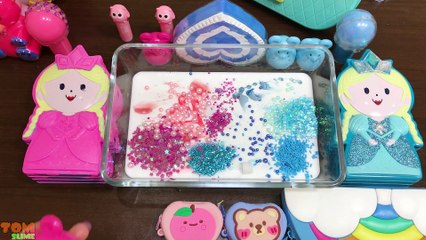 Pink vs Blue Slime | Mixing Makeup and Beads into Slime ASMR! Satisfying Slime Videos #798