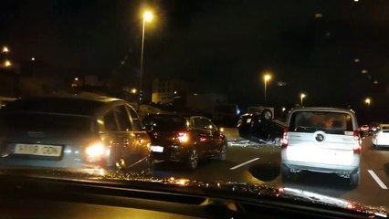 Aparatoso accidente de tráfico en Tenerife