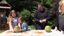 Exploding a Watermelon  with Rubber Bands!! Fun