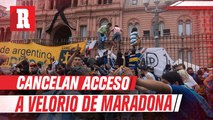 Incidentes en la Casa Rosada interrumpen acceso de aficionados al velorio de Maradona