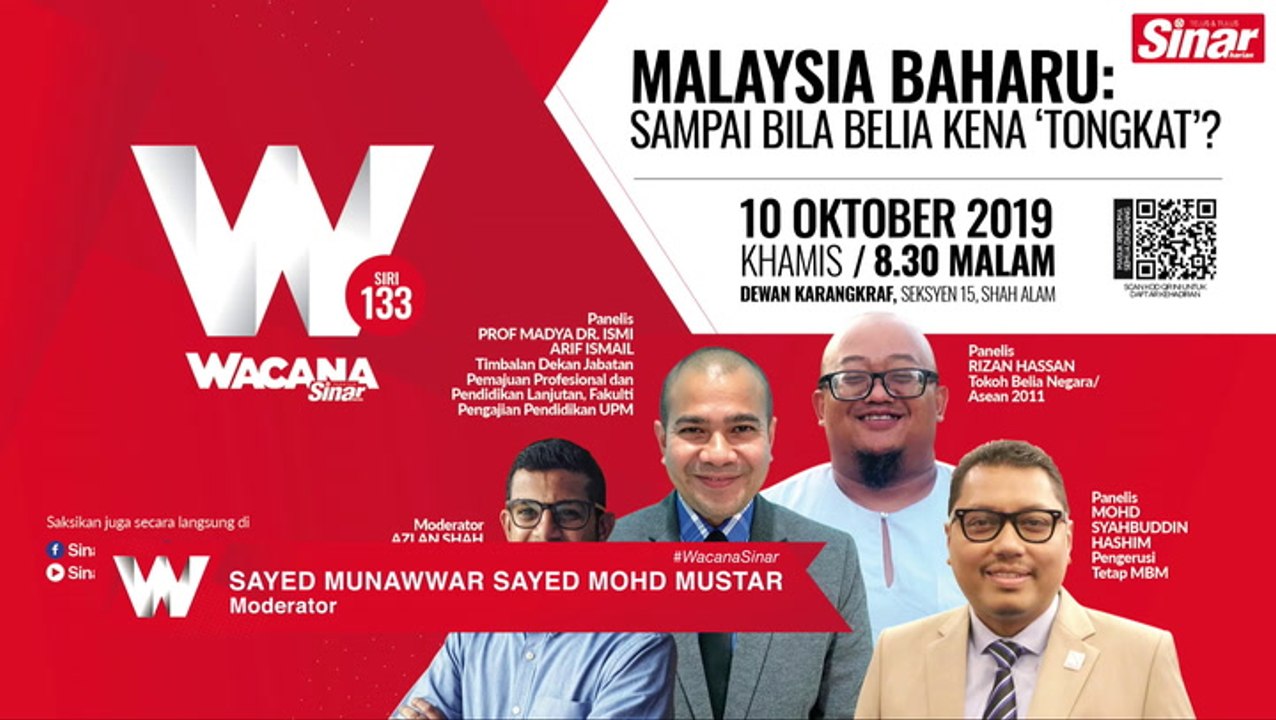 [LIVE]: Saksikan Wacana Sinar Harian Kali Ke -133 pada jam 8.30 malam ini.  Jangan Lupa Like, Share & Follow Di  #SinarHarian #SinarTv #WacanaSinar