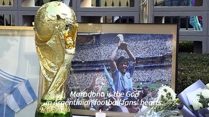 Chinese fans pay respects to Maradona at Argentine embassy in Beijing