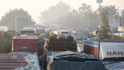 Watch how angry farmers moved the boulders from the road