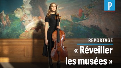 Elle joue du violoncelle dans les musées vidés de leur public par le confinement