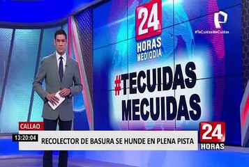 Callao: recolector de basura se hunde en plena pista