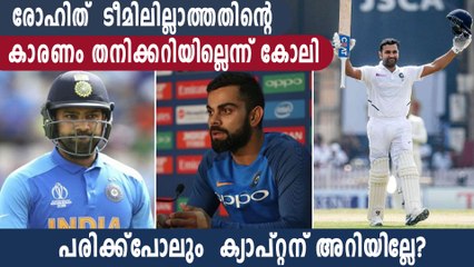 Virat Kohli’s statement on Rohit Sharma’s fitness defines massive confusion | Oneindia Malayalam