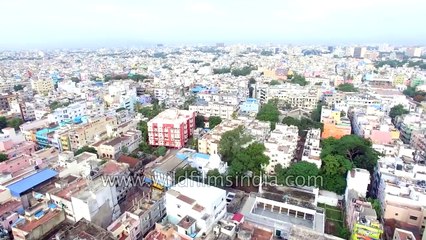 Chennai from the air_ stadium, Madras Club, Fort William, Georgetown and general city views