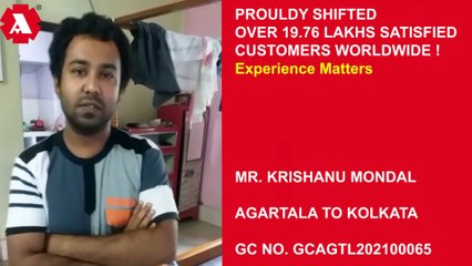 Agarwal Packers and Movers Agartala to Kolkata | Customer Review