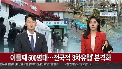 이틀째 500명대…전국적 '3차유행' 본격화