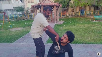 Self-defense against knife in a street fight (free course) with Master Raja Naeem Qaisar