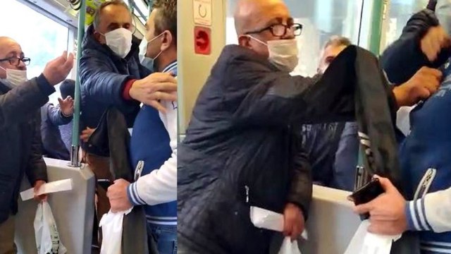 Tramvayda hareketli anlar ‘Neyin peşindesin?’ diye bağırdı