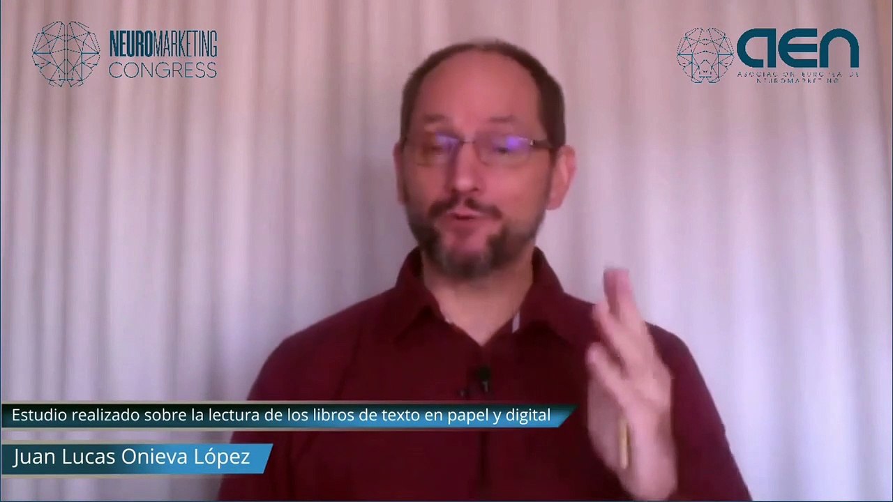 #Neuromarketing Congress ponencia: "La neurociencia aplicada a proyectos docentes universitarios. Estudio realizado sobre la lectura de los libros de texto en papel y digital con estudiantes de primaria" (25nov20)