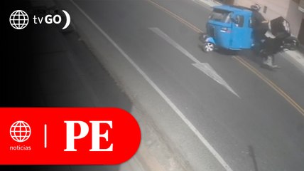Motociclista quedó grave tras chocar con mototaxi que realizó imprudente maniobra | Primera Edición