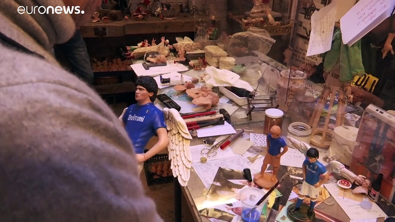 Maradona als Krippenfigur in Neapel