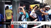 درگیری پلیس با انبوه جمعیتی از هواداران مارادونا در بوینس آیرس