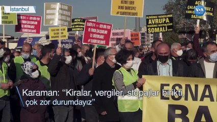 Zor Durumdaki Esnaf Sokağa Çıktı: ''Batıyoruz''