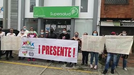 Plantón usuarios de Medimás en Cali