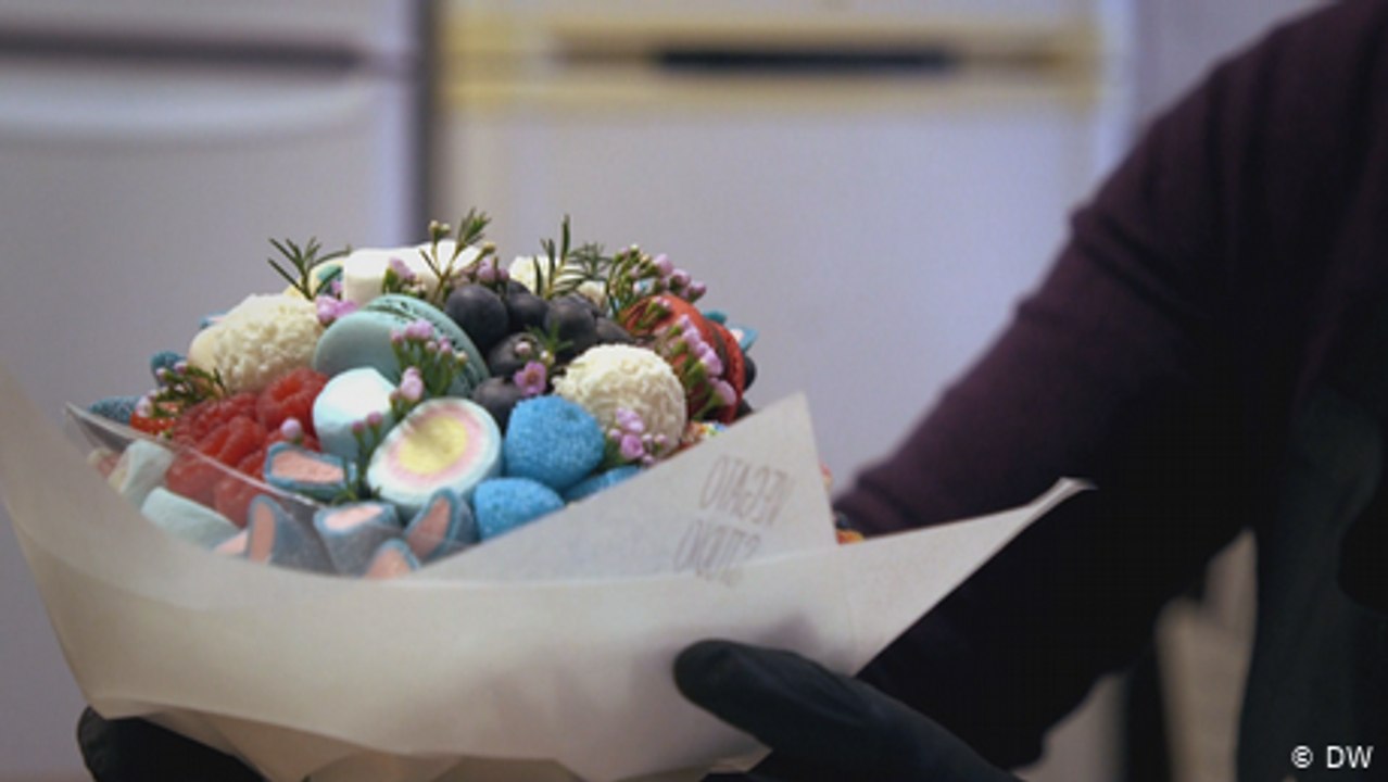 Erdbeeren statt Rosen: Essbare Sträuße im Trend