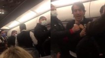 Uçakta maske arbedesi; 3 yolcu ile futbolcular birbirine girdi