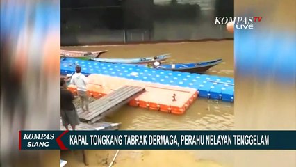 Detik-Detik Kapal Tongkang Tabrak dan Tenggelamkan Perahu Nelayan di Kutai Kartanegara