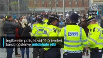 İngiltere'de polis, Kovid-19 önlemleri karşıtı gösteriye müdahale etti