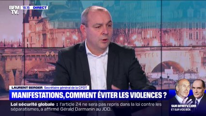 Manifestations:  pour Laurent Berger, "il y a de plus en plus de gens (…) qui sont là pour semer le chaos"