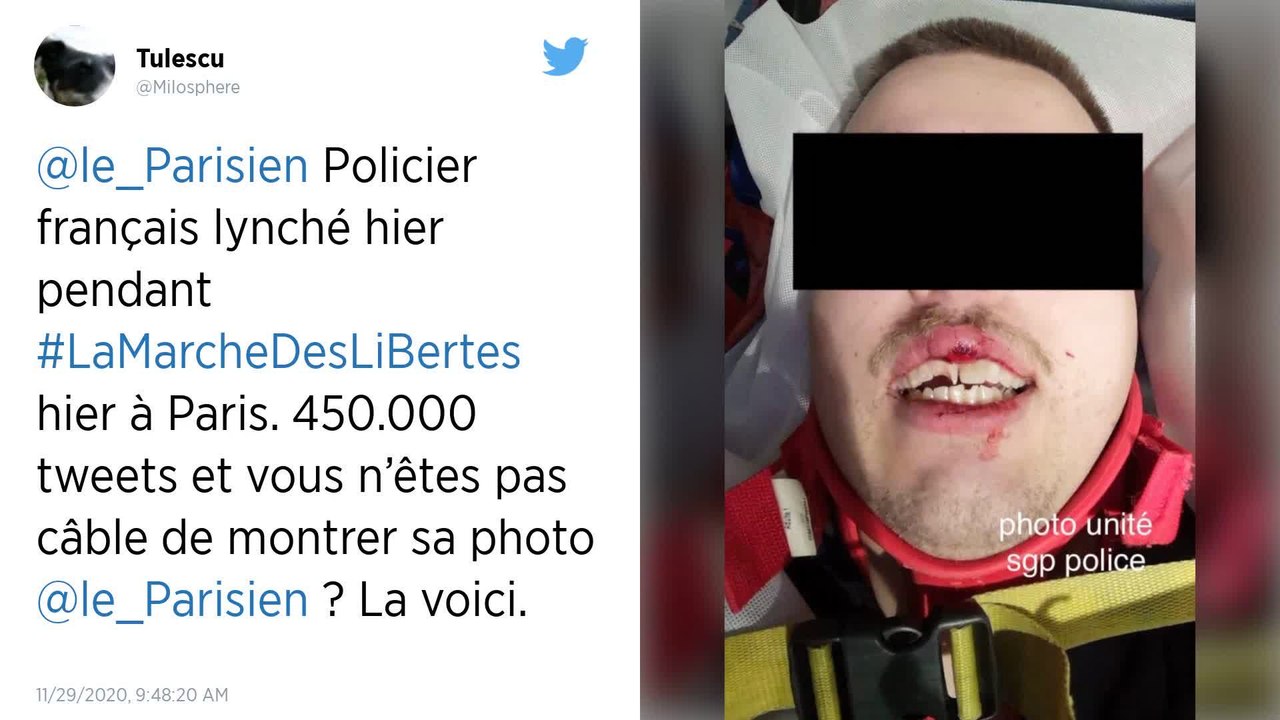 Manifestation contre la loi "sécurité globale" : un policier lynché à Paris