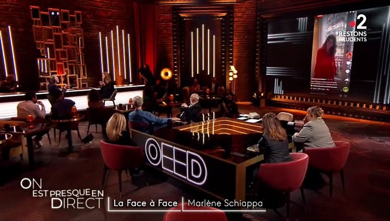 Marlène Schiappa dans l'émission "On est presque en direct" diffusée le 28 novembre 2020 su France 2.