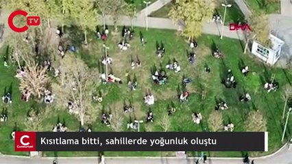 İstanbul'da kısıtlama bitti, sahillerde yoğunluk oluştu