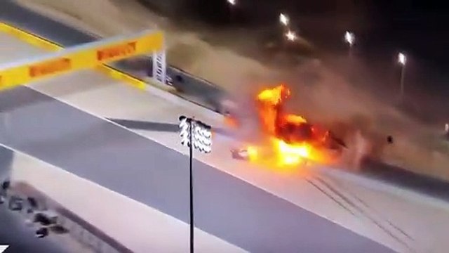 Formula 1 - Bahrain GP - Romain Grosjean big crash, but he's ok