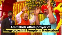 Amit Shah offers prayer at Bhagyalakshmi Temple in Hyderabad