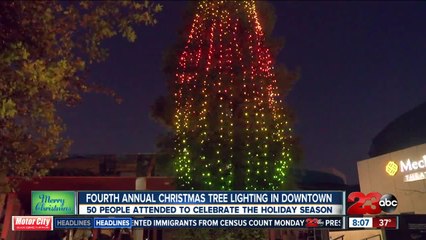 Community members gather in Central Bakersfield for tree lighting ceremony