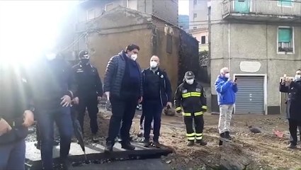Sardinian President surveys flood damage in Italy