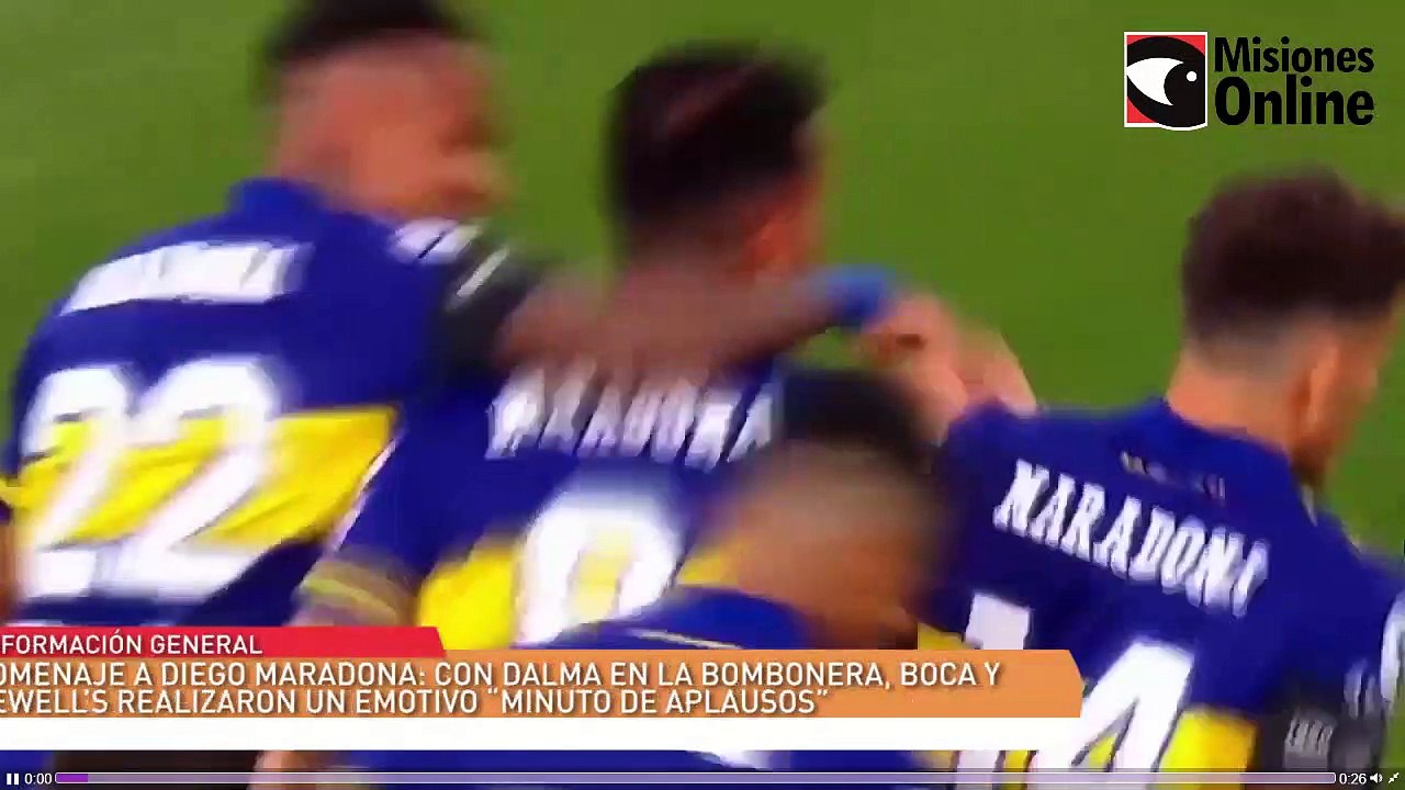 Homenaje a Diego Maradona: Con Dalma en la Bombonera, Boca y Newell’s realizaron un emotivo “minuto de aplausos”